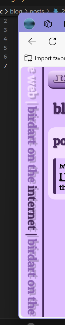 A thick border surrounds the webpage display on Microsoft Edge